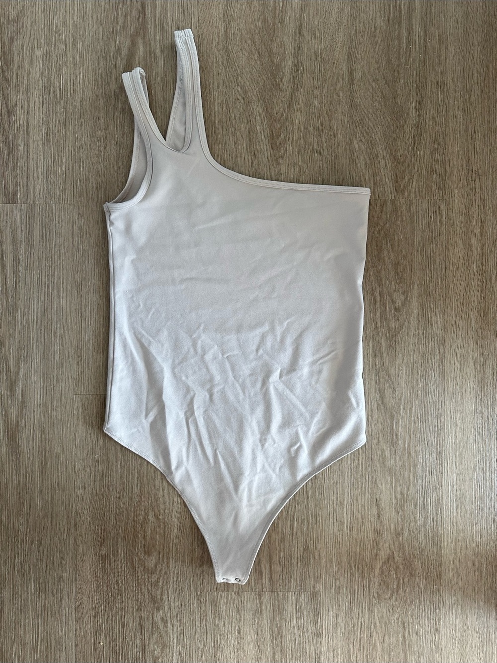 Abercrombie Soft A&F Collection One Shoulder Strappy Cream Bodysuit
